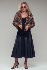 Cropped Faux Fur Leopard Jacket