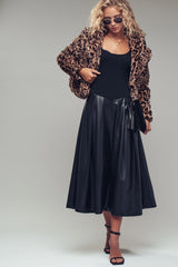 Cropped Faux Fur Leopard Jacket