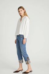 Colette Straight Crop - Paisley Petal