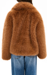 Regina Tan Faux Fur Coat
