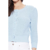 3/4 Sleeve Crewneck Knit Cropped Cardigan Sweater