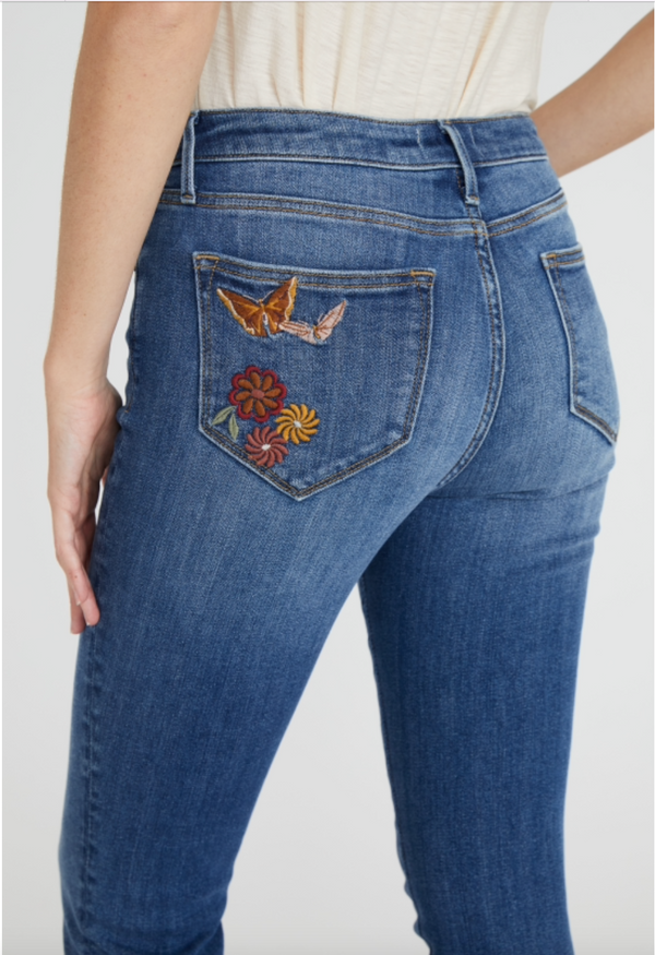 Floral Swirl Crop Jeans