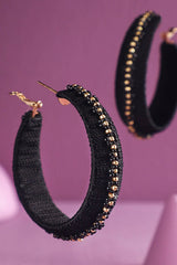 Thread Wrapped Hoop Earring : WHITE(GDWHT)