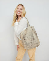 Margie Handcrafted Leather Tote Bag: Aqua