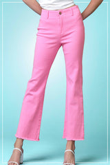 MCP3113-Soft Washed High Waisted Flare Pants 4th of july: Fade Olive / S