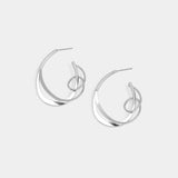 Cursive Hoop - Matte Silver: Matte Silver