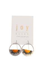 Retro Sunshine Fishhook Earrings: 345-34EM Mixed Metal