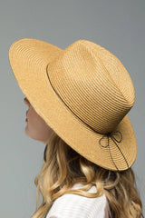 Duo-Tone Panama Hat with Wood Beads: NATURAL / 2 / ONE SIZE (OS)
