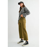HIGH-RISE WIDE CROP PATCH POCKET: NUTRIA / 25