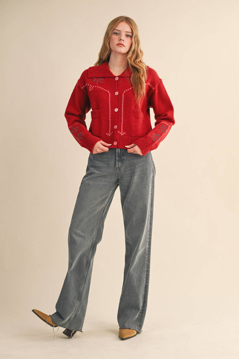 Cropped Western Cardigan