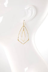 Hammered Multi Marquise Drop Earrings: GOLD(GD)