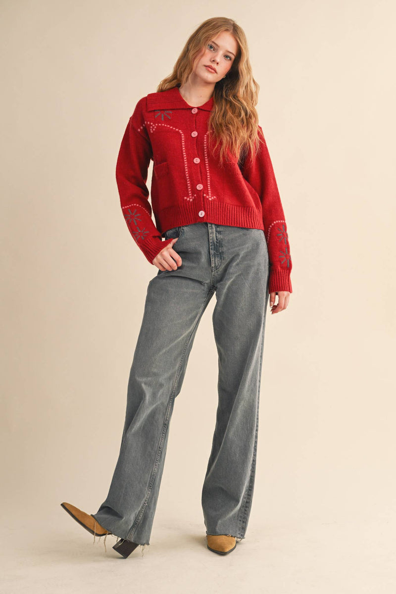Cropped Western Cardigan