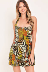 A printed woven romper - IP9306: BROWN MULTI / Contemporary / M