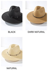 Braided Double Band Panama Hat: DARK NATURAL / 2 / ONE SIZE (OS)