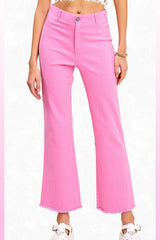 MCP3113-Soft Washed High Waisted Flare Pants 4th of july: Fade Olive / M