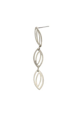 Geo Oval Drop Post Earrings: 345-17ES Silver