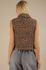 Leopard Denim Vest