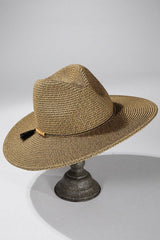 Duo-Tone Panama Hat with Wood Beads: NATURAL / 2 / ONE SIZE (OS)