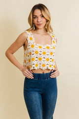 Cute Daisy Crochet Crop Top 🌼 | Trendy Summer Fashion: Natural
