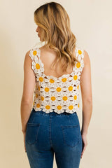 Cute Daisy Crochet Crop Top 🌼 | Trendy Summer Fashion: Pink