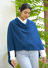 Cashmere Poncho Peacock 