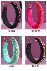 Thread Wrapped Hoop Earring : MULTI(GDMLT)