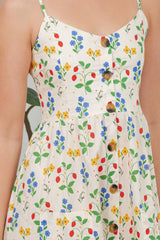 Strawberry Garden Print Cami Dress