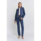 RAW HEM DENIM JACKET: DOWNRIVER NAVY / L