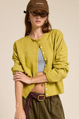 Essential Button Down Cardigan Top: Ocean / M