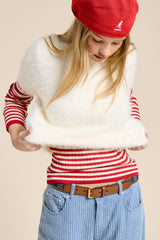 Fuzzy Knit Cropped Short Sleeve Sweater: Lilac / M