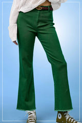 MCP3113-Soft Washed High Waisted Flare Pants 4th of july: Fade Olive / XL