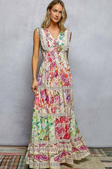 Smocked Waist Floral Maxi Dress