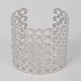 Wide Chain Metal Cuff Bracelet: Gold