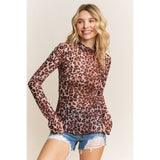 Animal Print Mesh Top
