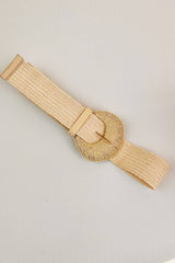 Raffia Crescent Moon Elastic Belt 🌙: Natural