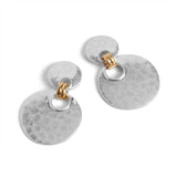 Hammered Two-Toned Double Hoop Earrings: Mixed