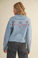 Cropped Western Cardigan