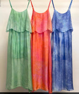 T/D long silk Dress: Mint