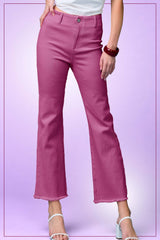 MCP3113-Soft Washed High Waisted Flare Pants 4th of july: Fade Olive / L