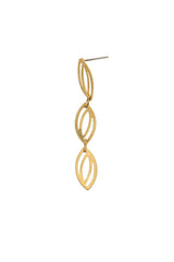 Geo Oval Drop Post Earrings: 345-17EG Gold