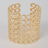 Wide Chain Metal Cuff Bracelet: Silver