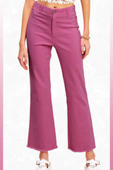 MCP3113-Soft Washed High Waisted Flare Pants 4th of july: Fade Olive / M