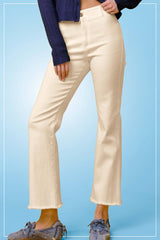 MCP3113-Soft Washed High Waisted Flare Pants 4th of july: Fade Olive / L