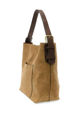 Hobo Handle Rich Faux Suede Handbag: L8235-20 Rust