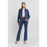 RAW HEM DENIM JACKET: DOWNRIVER NAVY / L