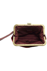 Velvet Vivie Frame Lock Convertible Crossbody/Wristlet: L8250-53 Burgundy