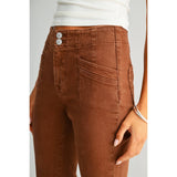 HIGH-RISE STRAIGHT ANKLE: SEPIA BROWN / 29