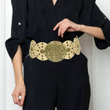 Western Vintage Trimmed Faux Leather Circle Link Belt