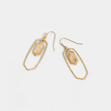 Hammered Frame Dangle Earring - Gold: Gold
