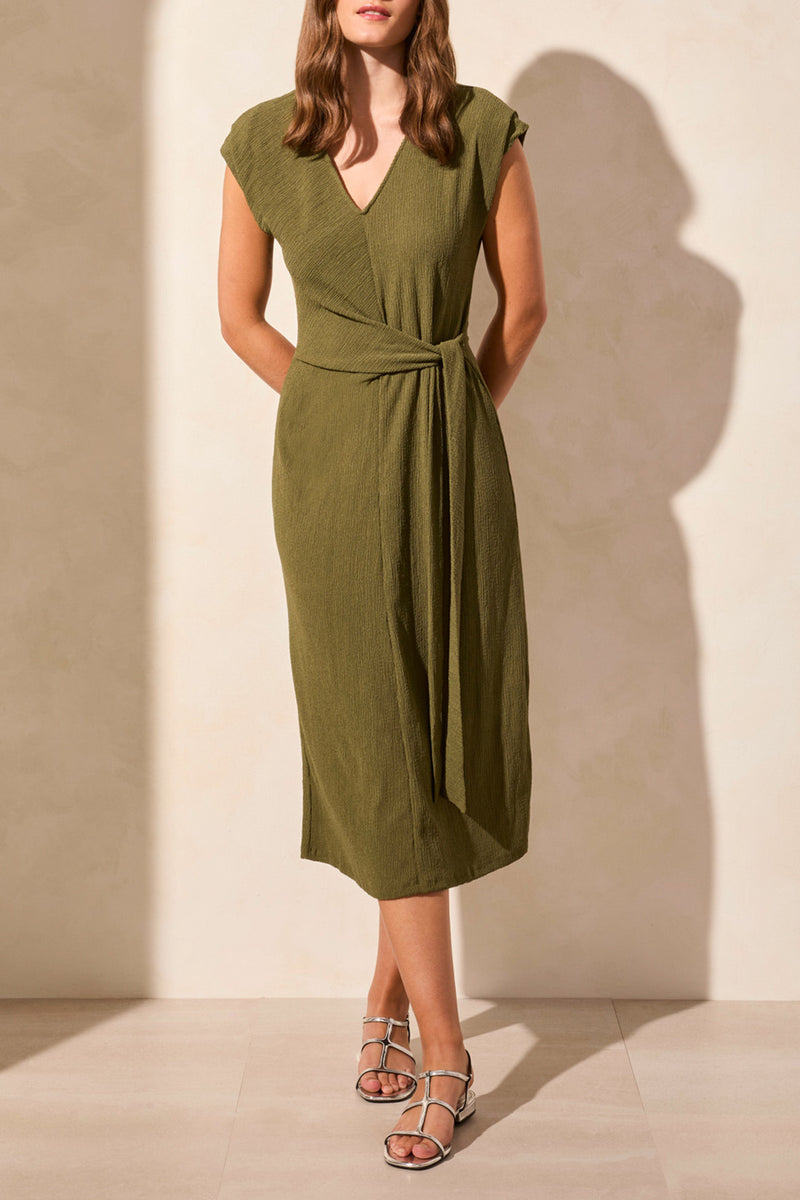 Short Sleeve Dress with Tie Front Short Sleeve Dress with Tie Front